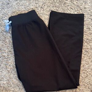 Figs Black Leggings with Blue Accent
